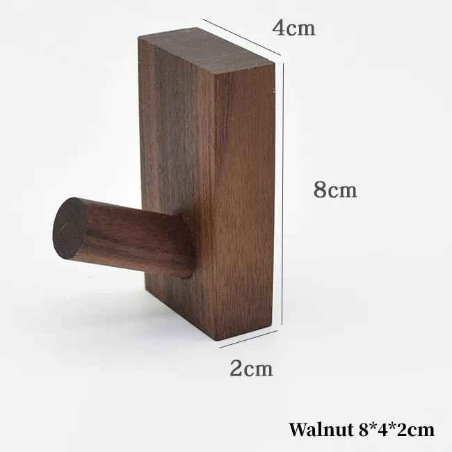 crochets muraux noyer carré