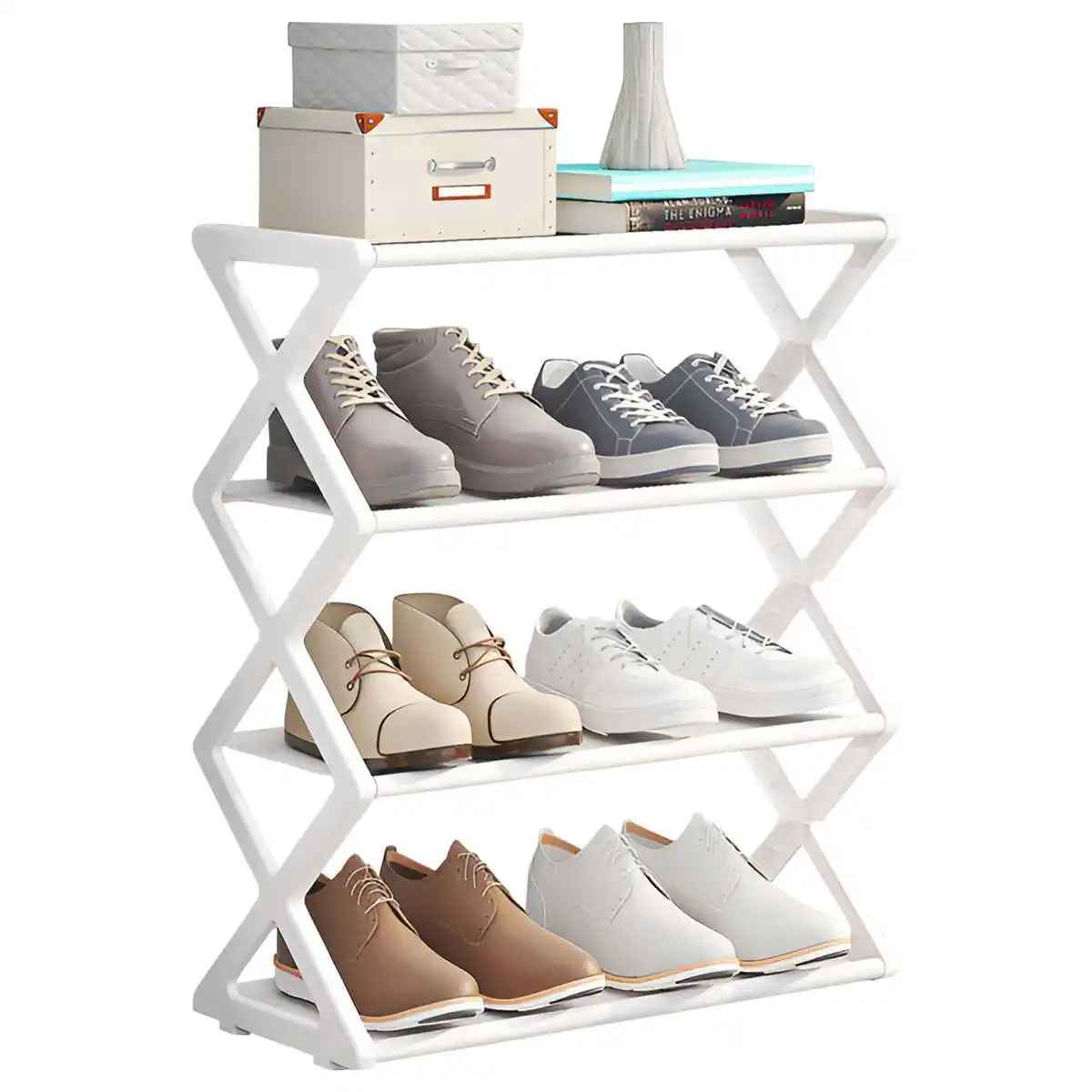Étagère À Chaussures | CompactHome Rangement chaussures Rangement signature Blanc 