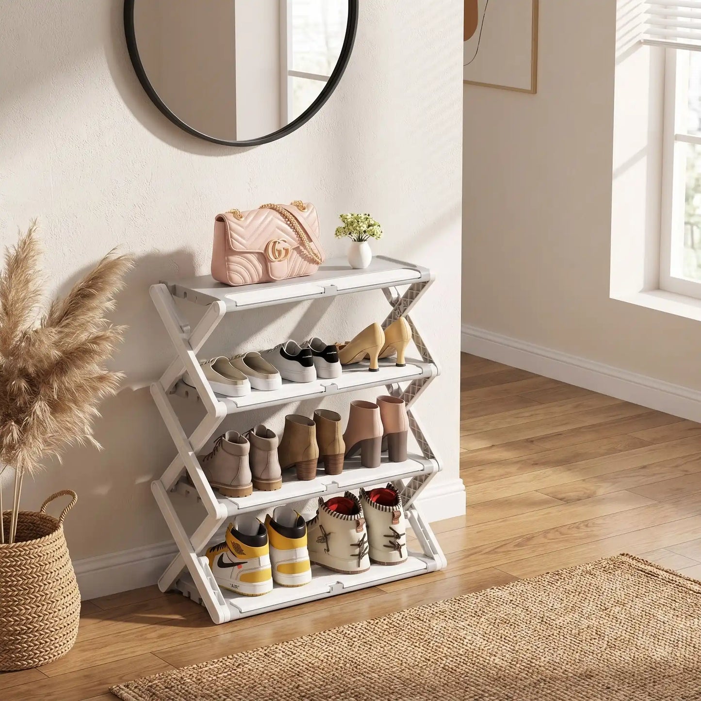 Etagere a chaussures CompactFold en PP haute densité pour optimiser l’espace
