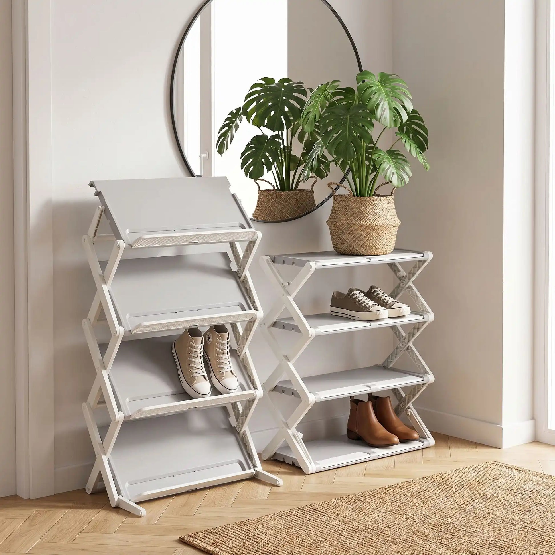 Étagère à chaussures CompactFold en PP haute densité FJELL™ pour entrée organisée