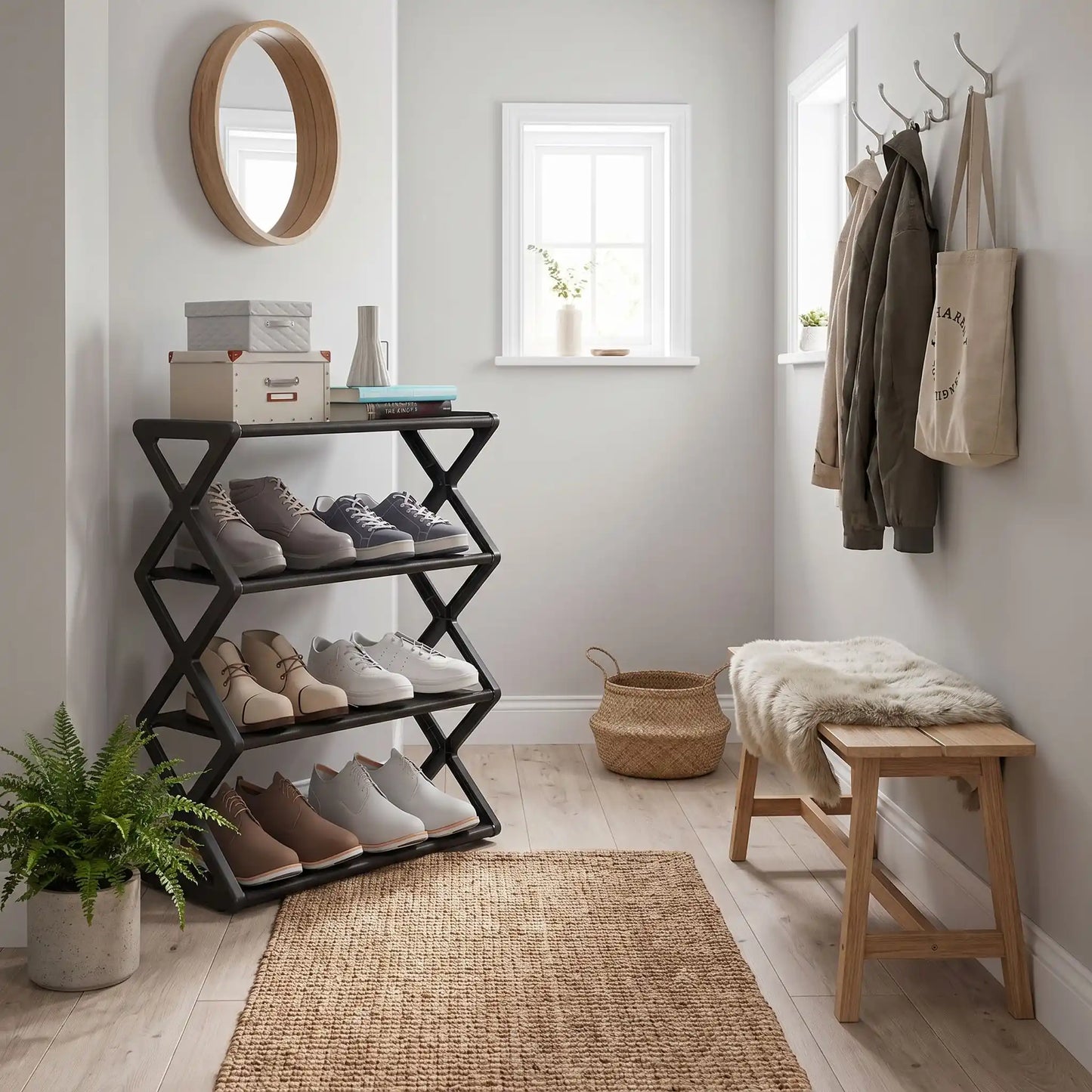 Etagere a chaussures CompactHome en PP haute densite pour rangement quotidien