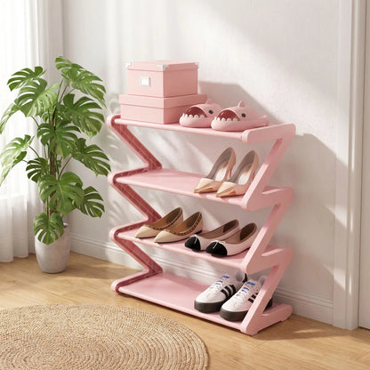 Rangement chaussures vertical en plastique robuste RosePink pour entrée ou dressing