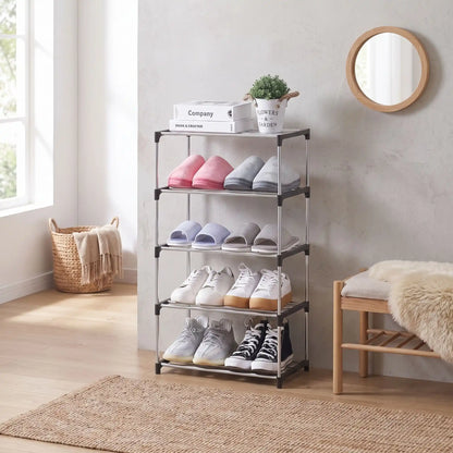 Étagère à chaussures NORDEN™ Slim MultiFlex en fer galvanisé et ABS renforcé pour organiser jusqu’à dix paires