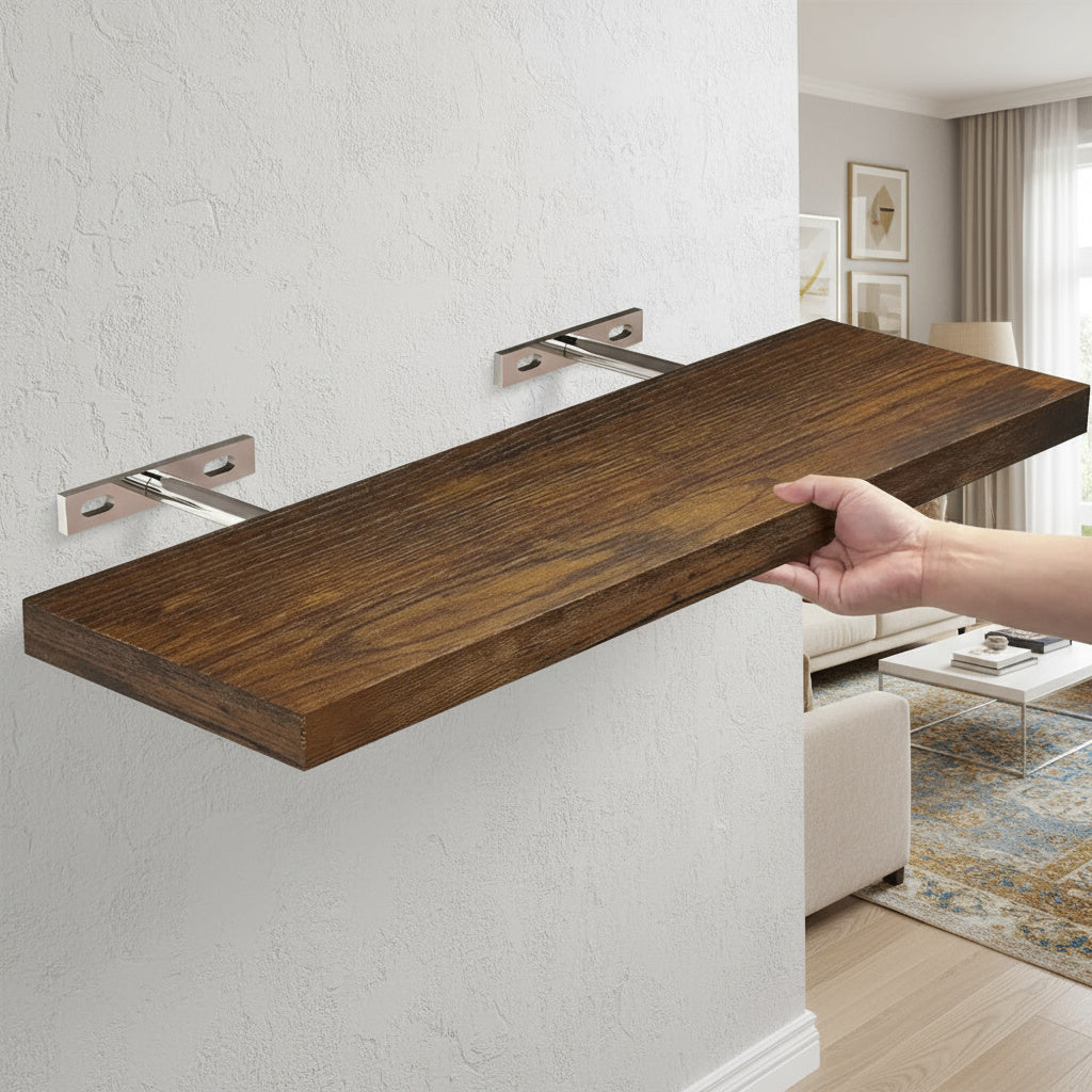 Etagere en bois chêne massif mode de fixations