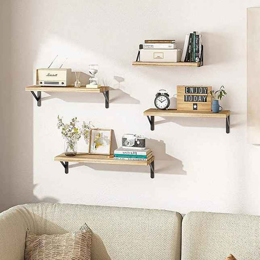 Étagère mural bois Polywood disposé dans un salon