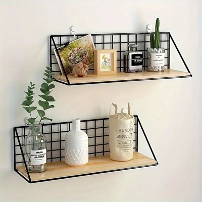 Etagere murale bois noir