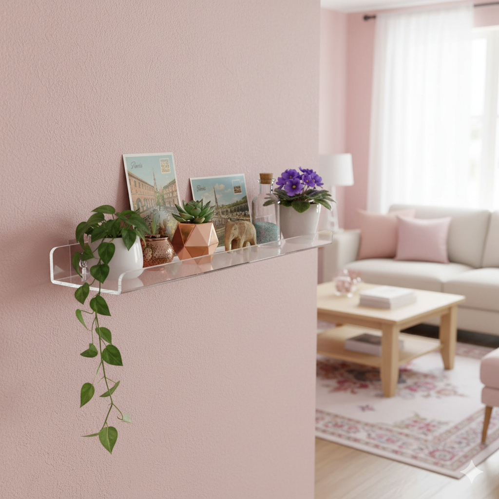 Étagère murale Plexiglass Flottante dans le couloir