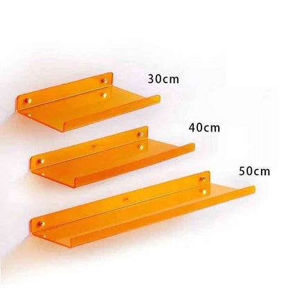 Étagère murale Plexiglass Flottante orange lot de trois