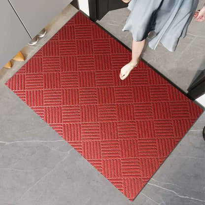 Grand tapis d'entrée absorbant antidérapant rouge
