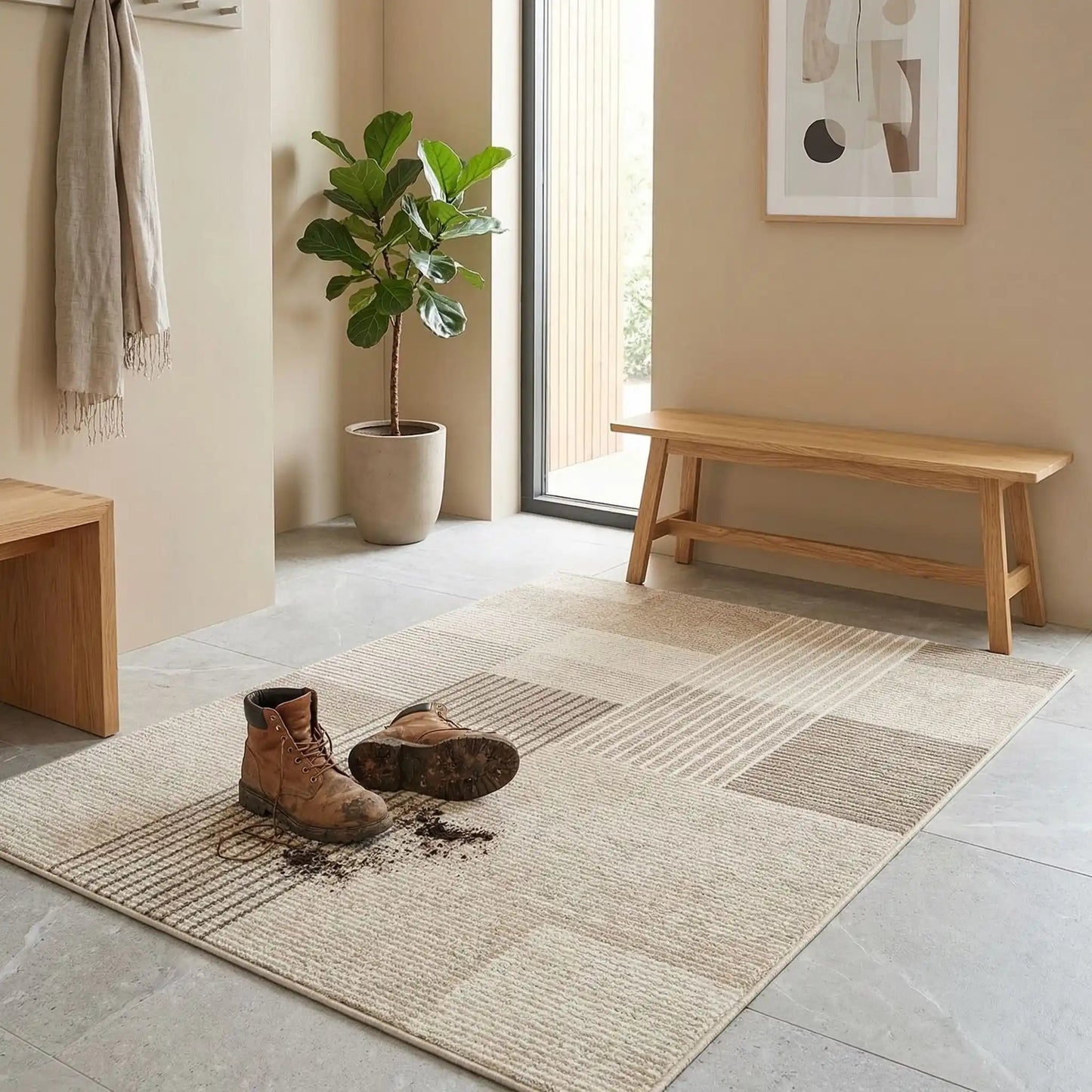 Grand Tapis d'entrée | Antidérapant Résistant - Rangement signature