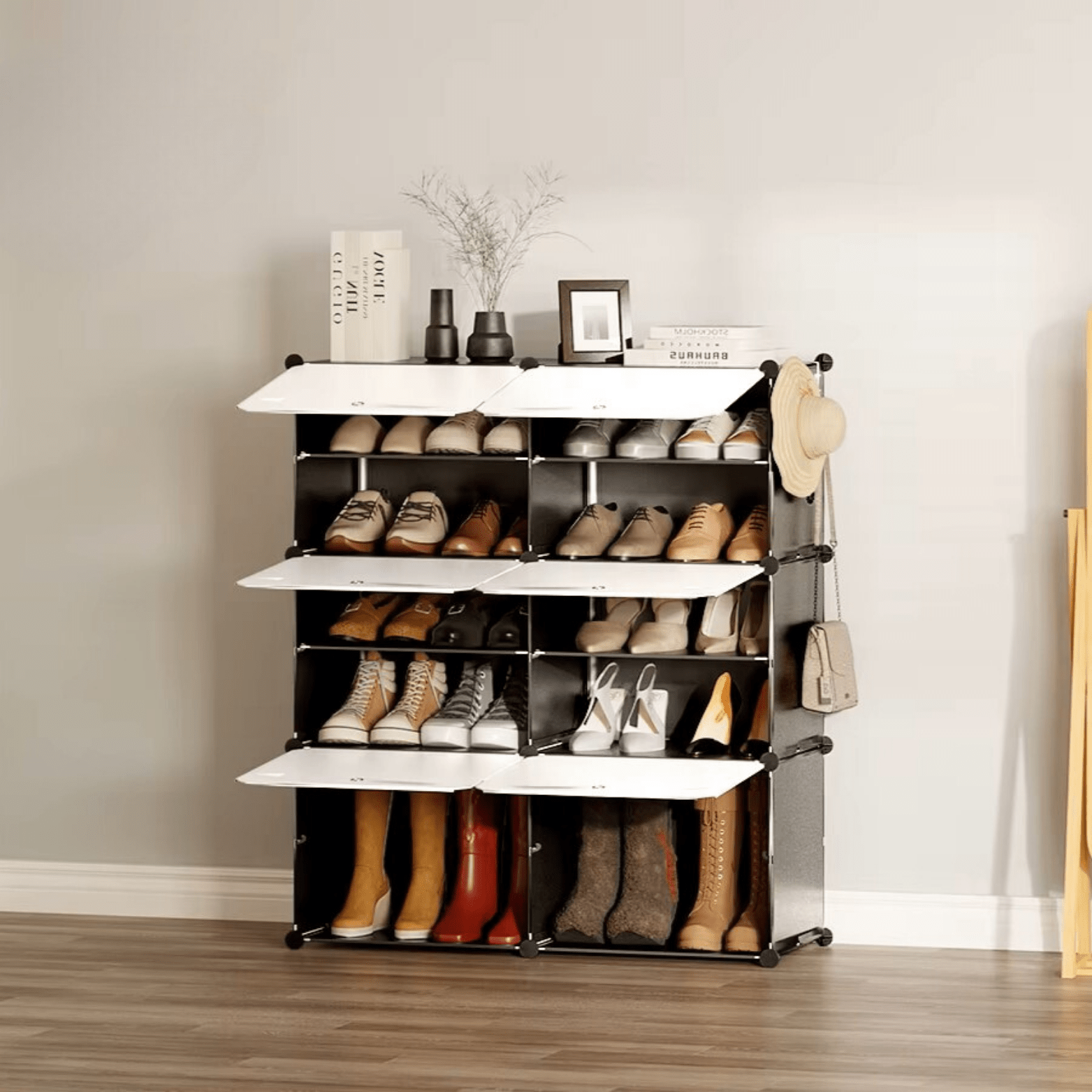 Meuble à chaussures modulable blanc ShoeMax - Rangement Signature