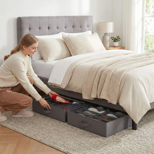 Organisateur de chaussures sous le lit SpaceVision – Gain de place chambre et rangement 12 paires