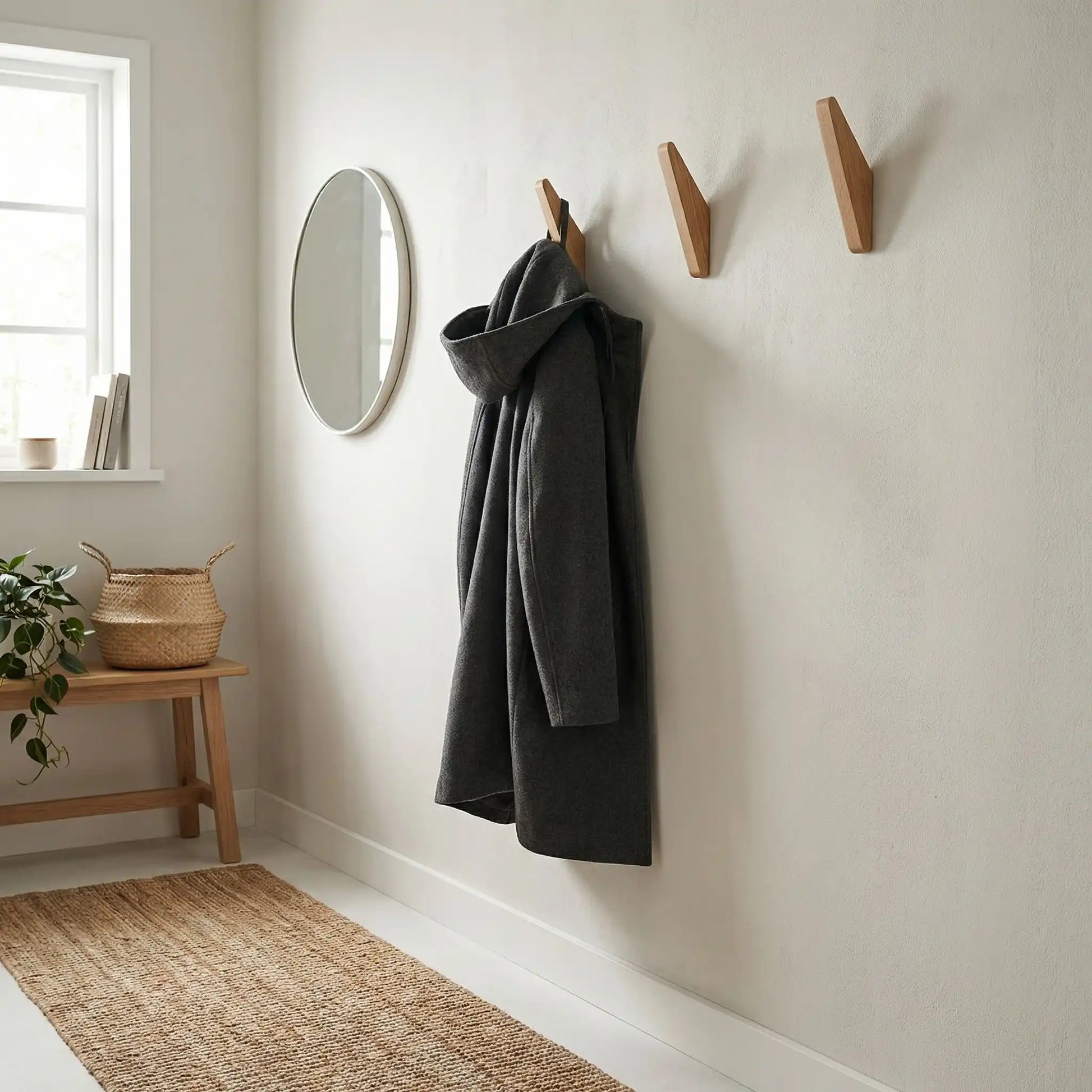 Patere bois avec manteau