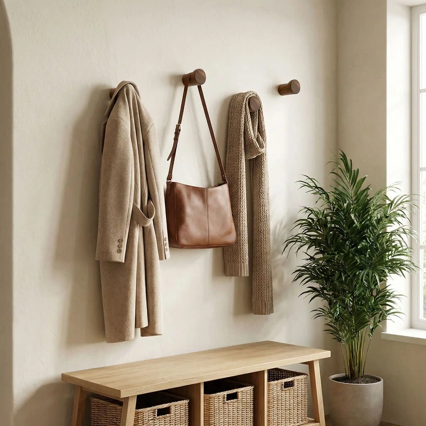 Patere bois gain de place