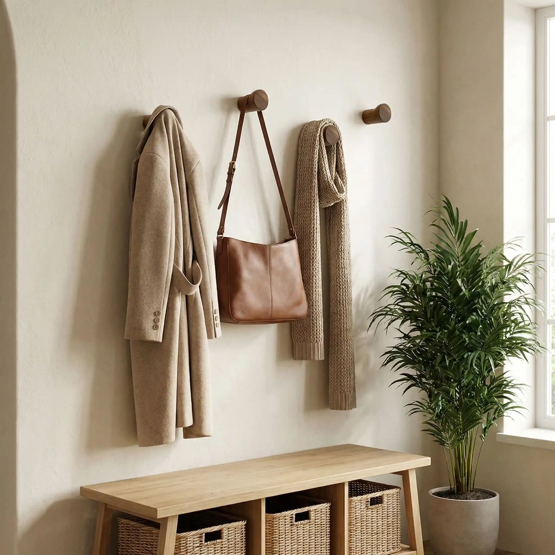 Patere bois gain de place