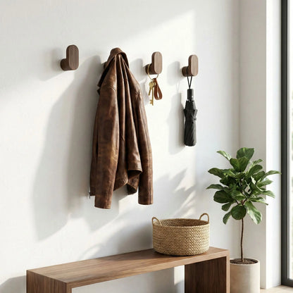 Patere bois veste, clés, parapluie