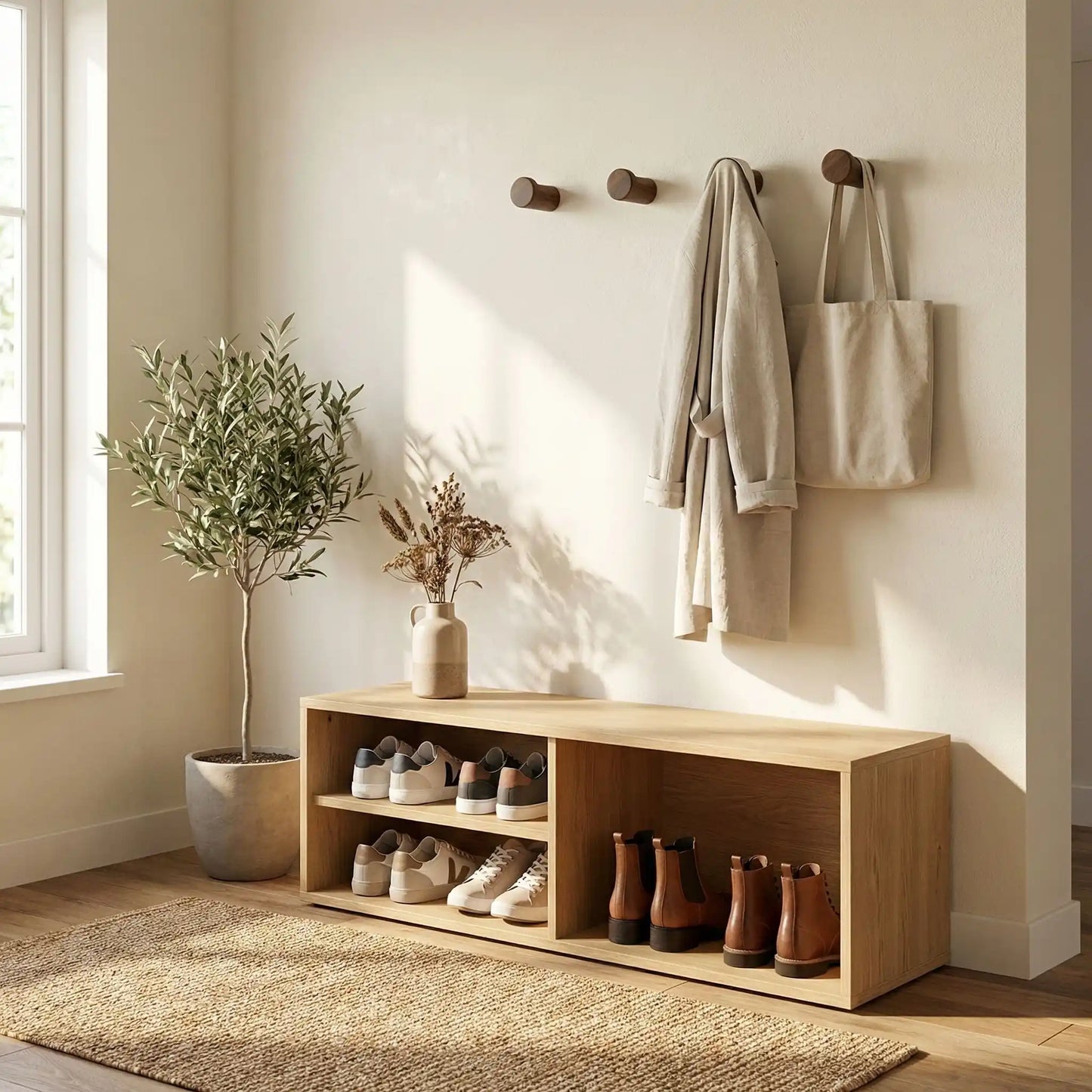 Patere bois veste et sac