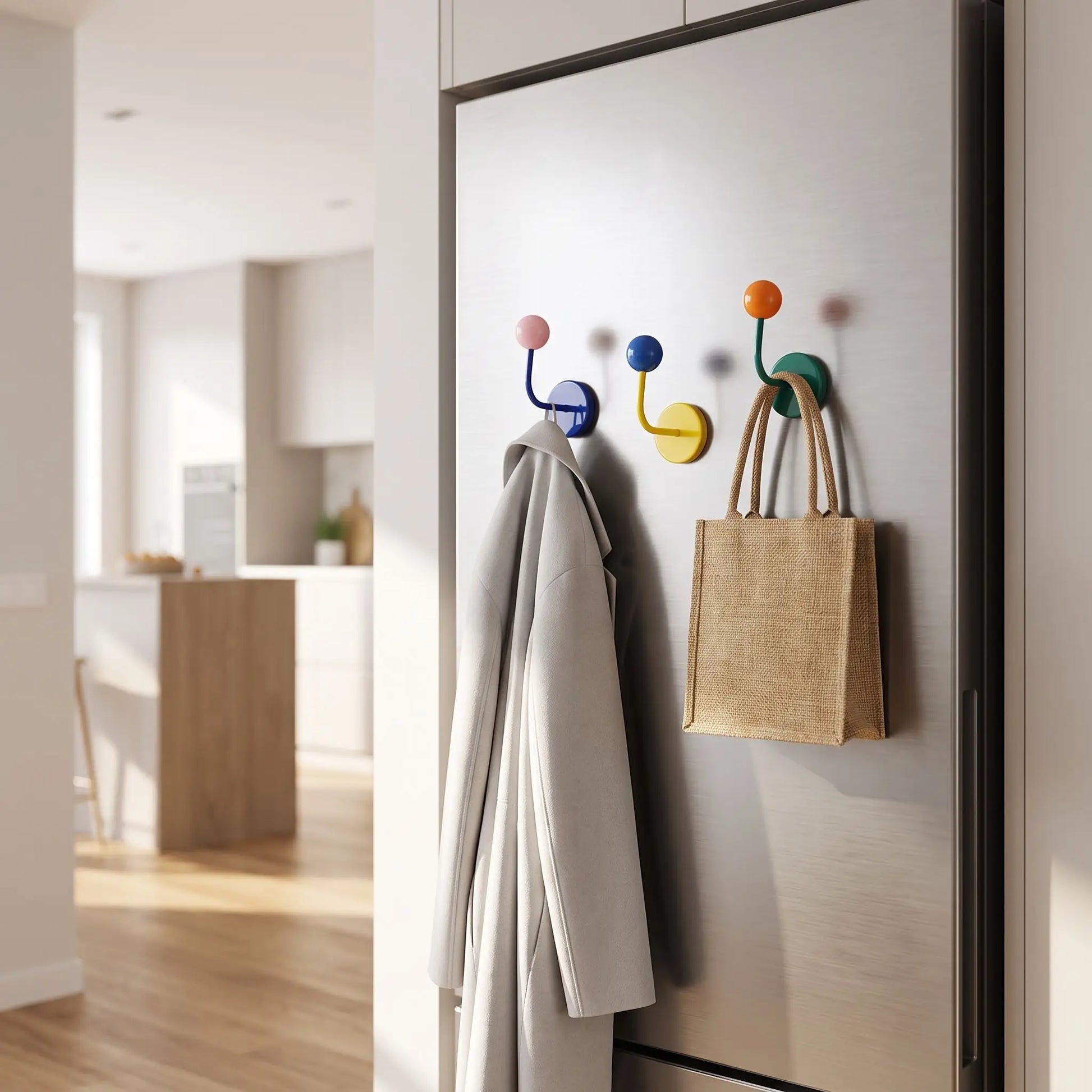 Patère magnétique sans perçage LYKKE™ design coloré avec fixation ultra‑solide