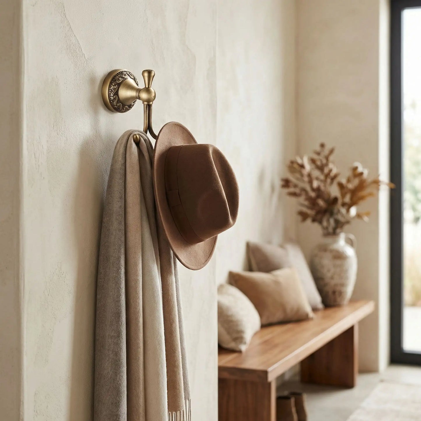 Patère métal sculpté écharpe