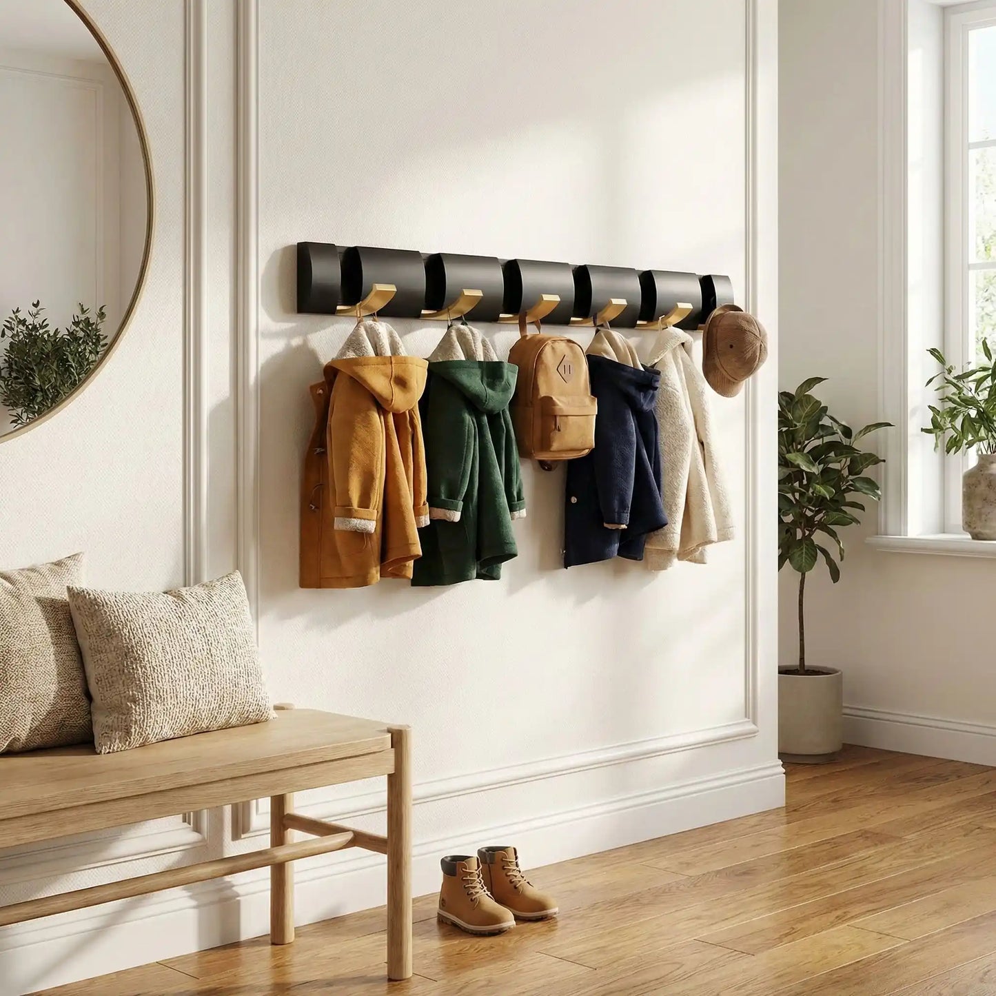 Patere mural aluminium avec vêtement pour enfant