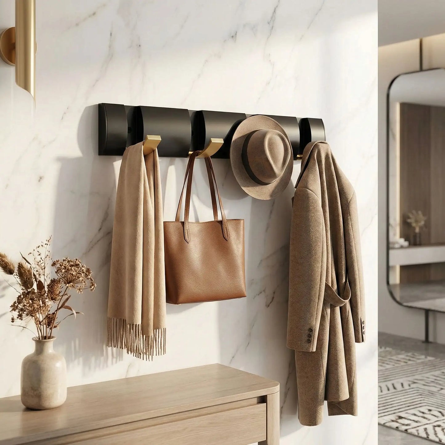 Patere mural aluminium dans une belle entrée