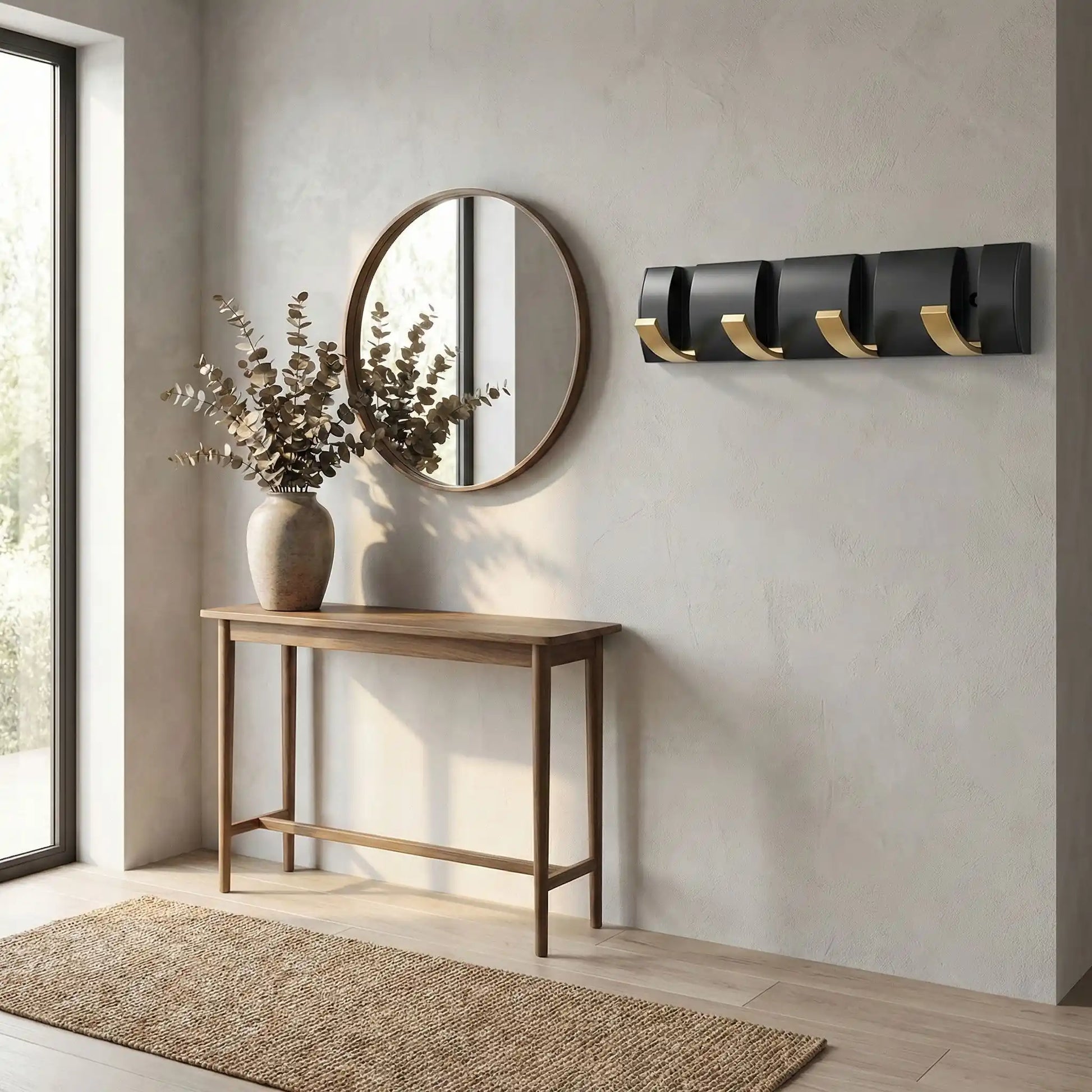 Patere mural Aluminium Design Noir Doré