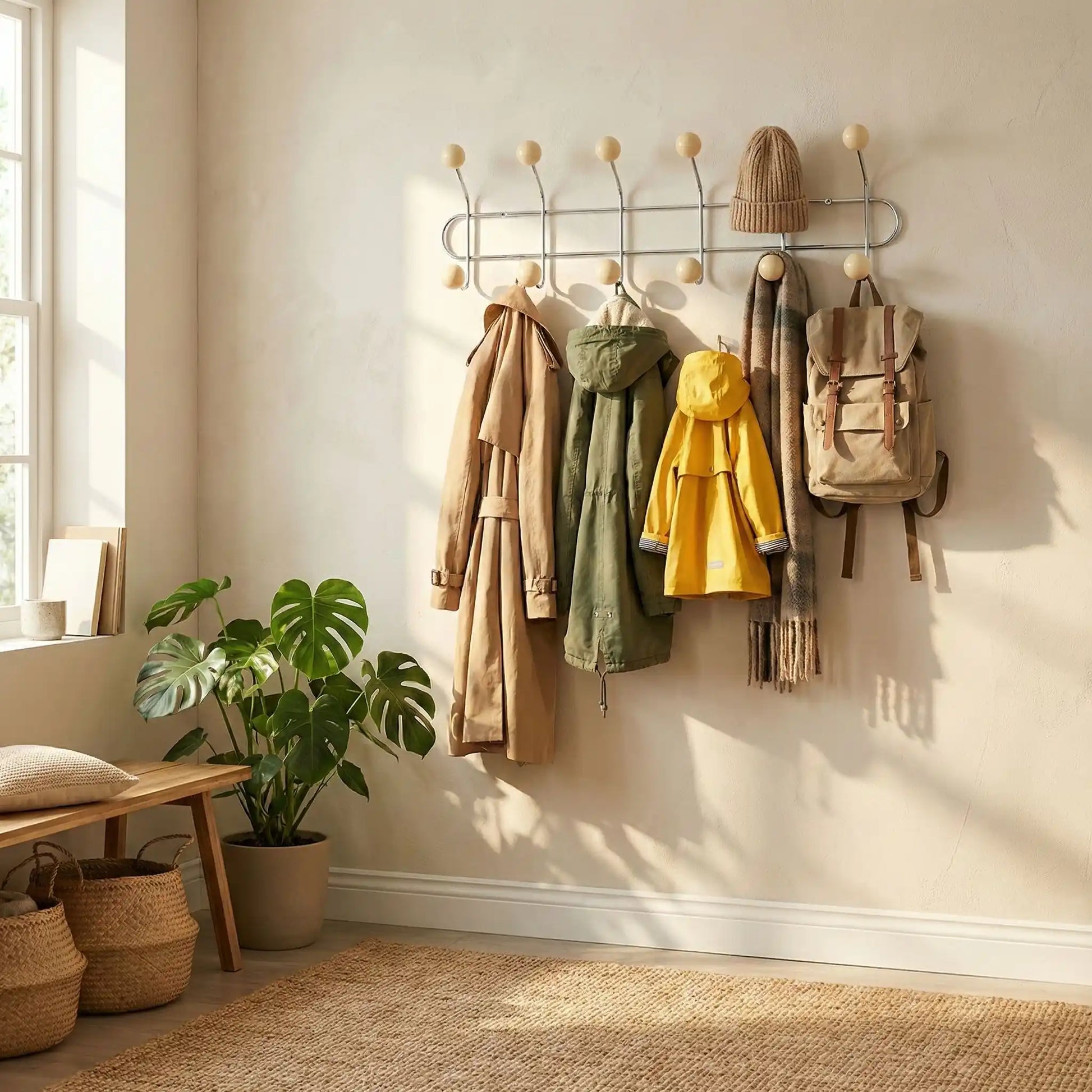 Patère murale familiale Vintage Élégance beige