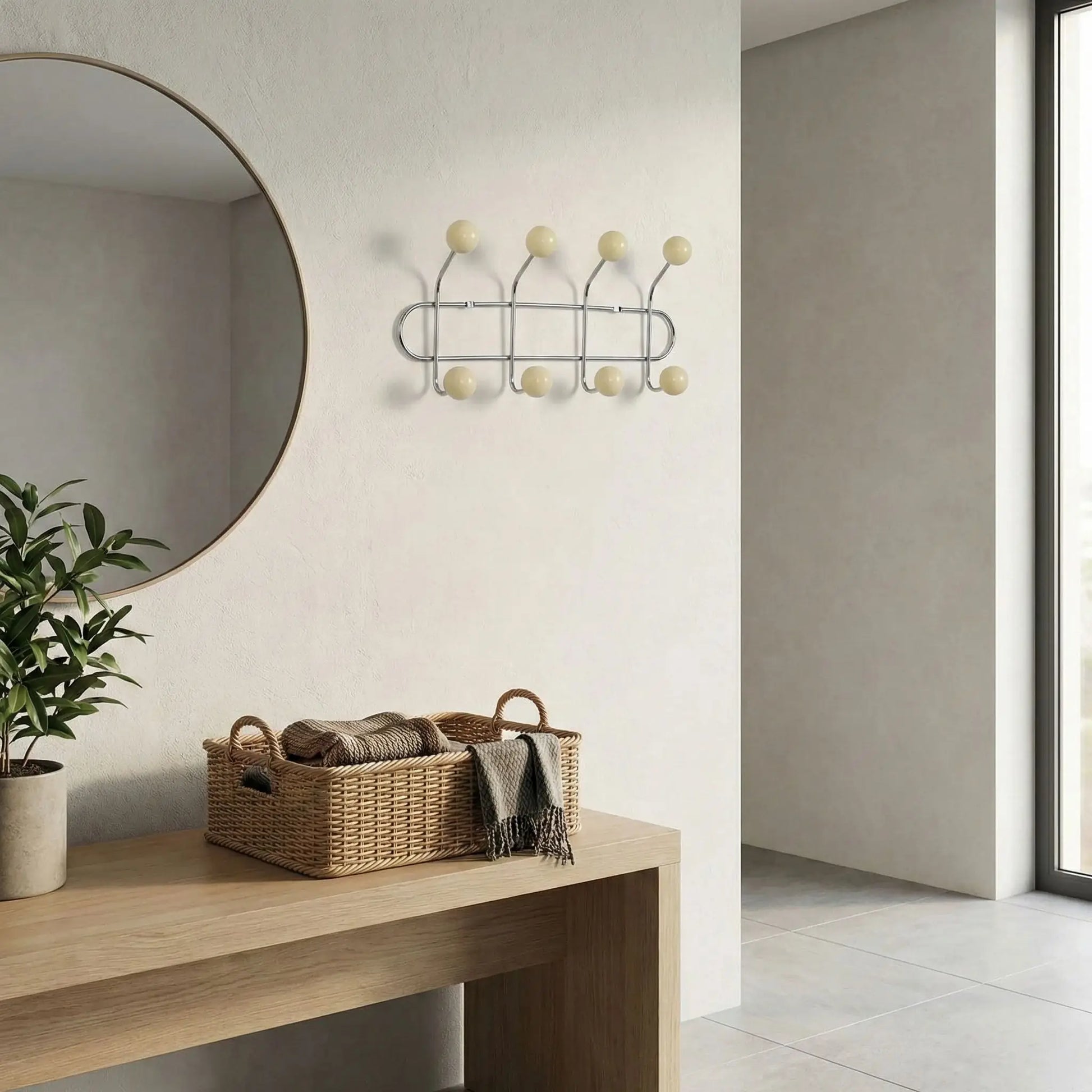 Patère murale Vintage élégance beige