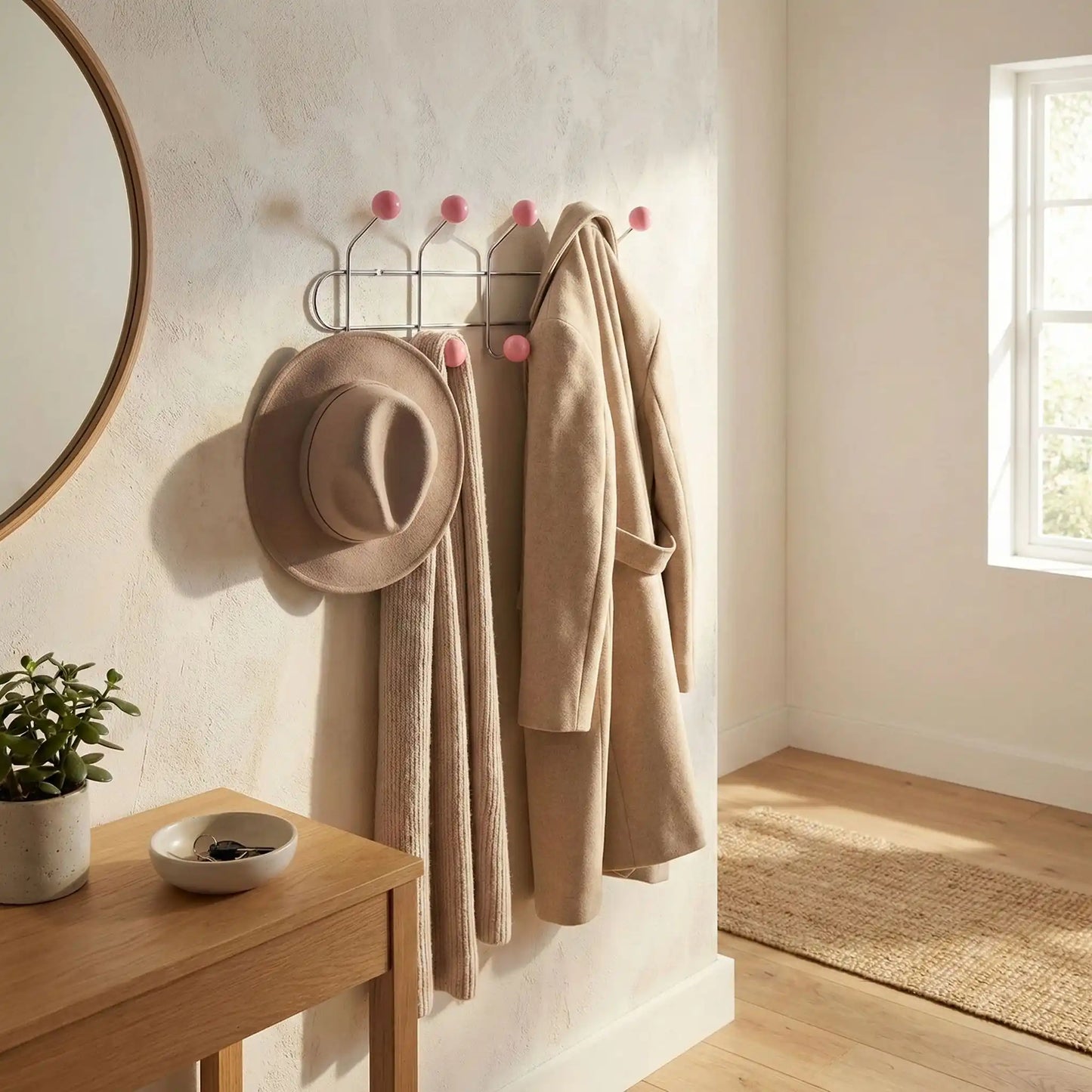 Patère murale Vintage Élégance Rose