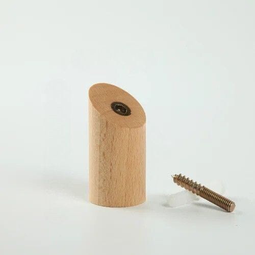 Patères murales en bois naturel, format 6 cm au style scandinave lumineux