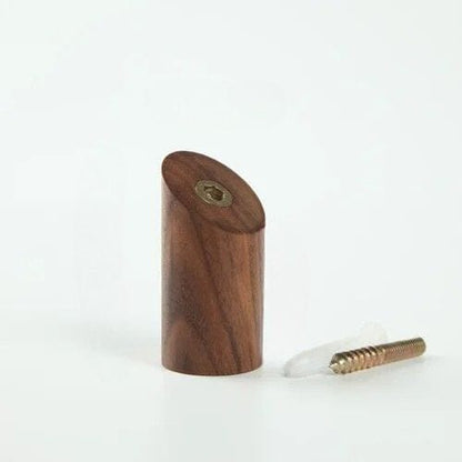 Patères murales en bois noyer massif, format 6 cm avec design scandinave