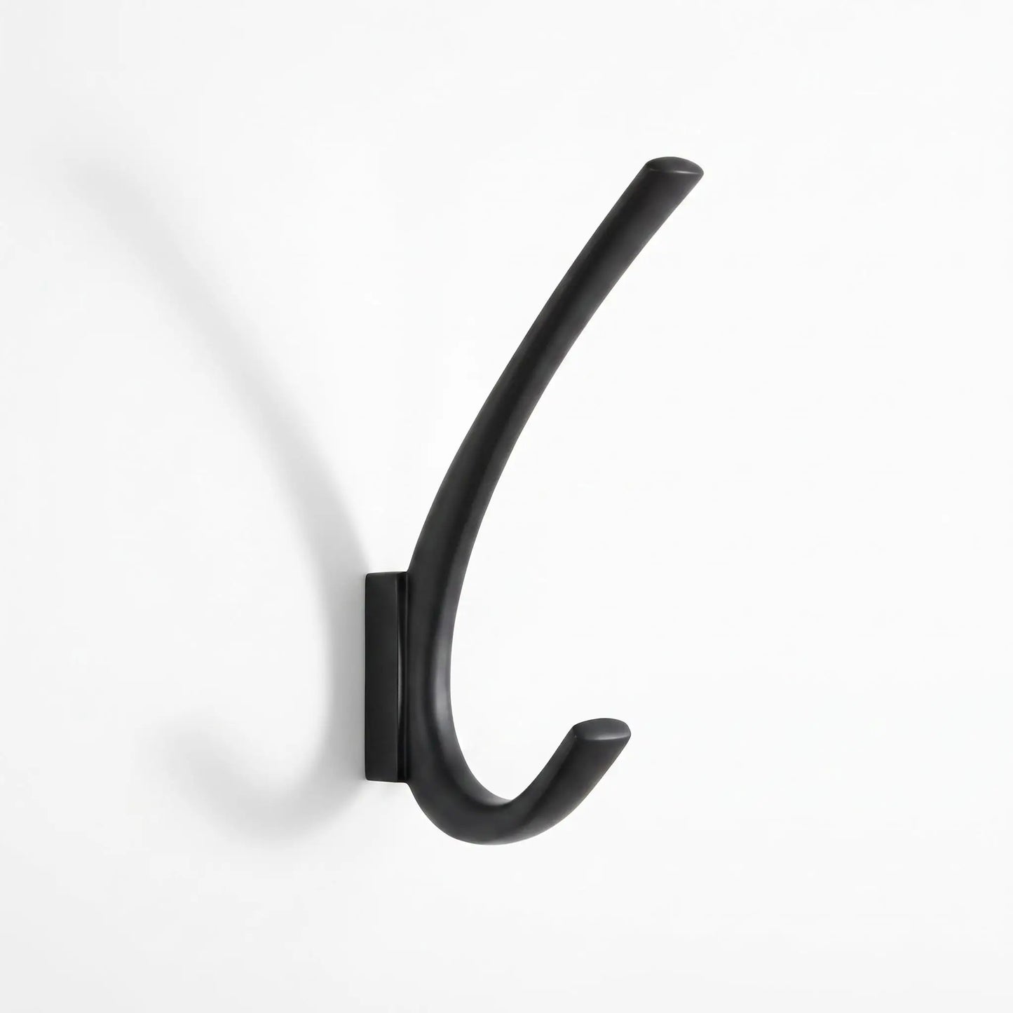 Patère murale LYKKE™ en alliage de zinc noir, design minimaliste, 1 unité