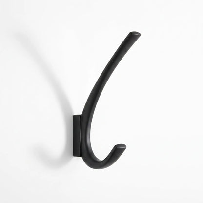 Patère murale LYKKE™ en alliage de zinc noir, design minimaliste, 1 unité