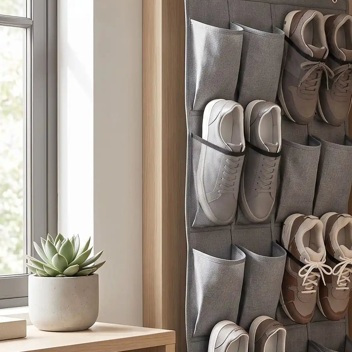 Organisateur de chaussures Space Saver en polyester robuste avec design suspendu pratique