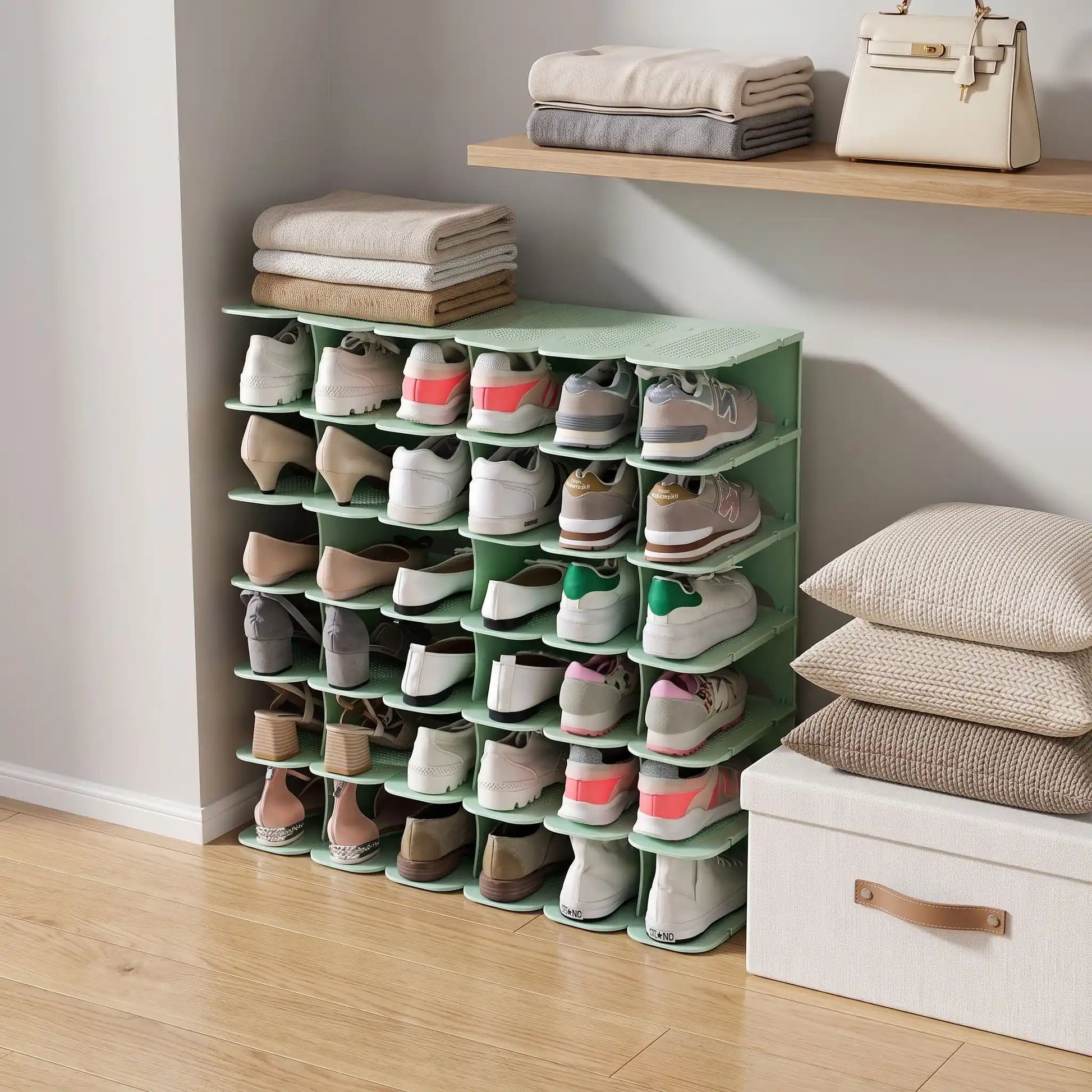 Portant chaussures fjell modulaire plastique résistant pour un rangement stable et pratique