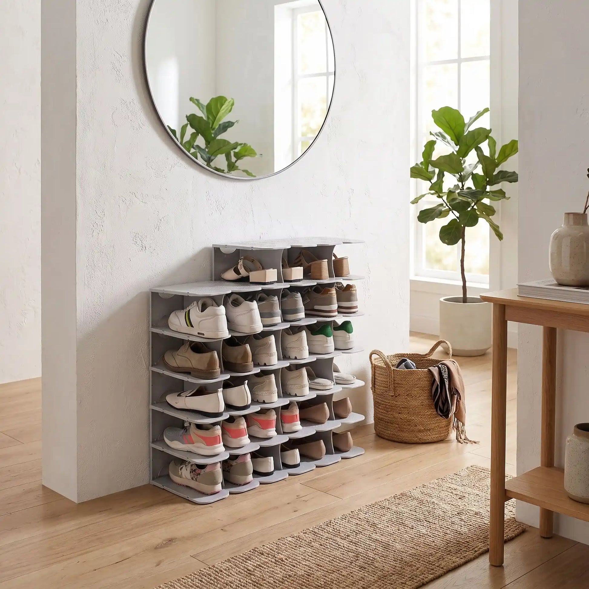 Organisateur de chaussures modulaire en plastique robuste pour optimiser l’espace