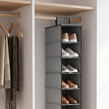 Portant pour chaussures suspendu RangePro coloris Gris Anthracite, idéal pour un dressing moderne et épuré.