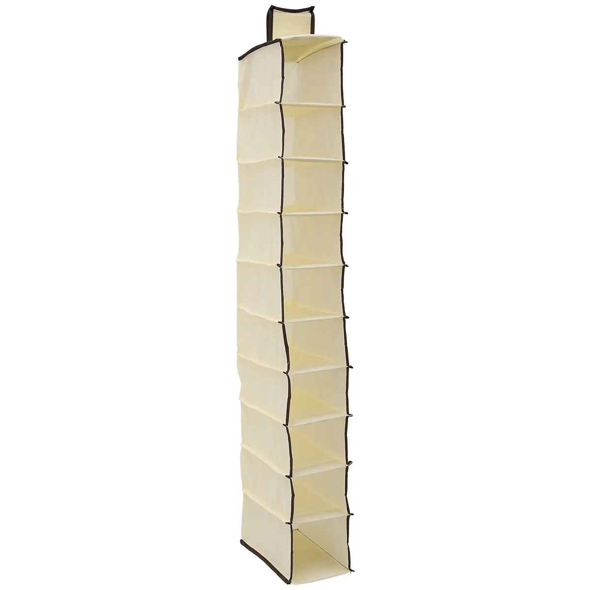 Portant pour chaussures suspendu 10 étagères Beige