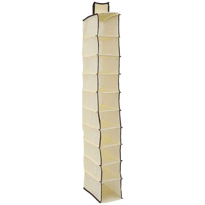 Portant pour chaussures suspendu 10 étagères Beige