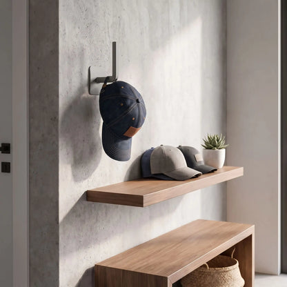 Porte casquette FJELL™ ElegantSpace en plastique robuste gris présenté en vue frontale