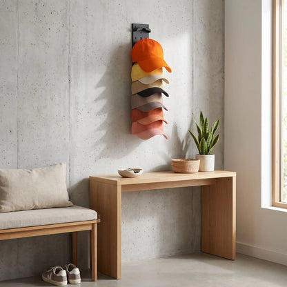 Porte‑casquette mural FJELL™ PremiumRack™ en ABS haute densité  présenté en vue frontale