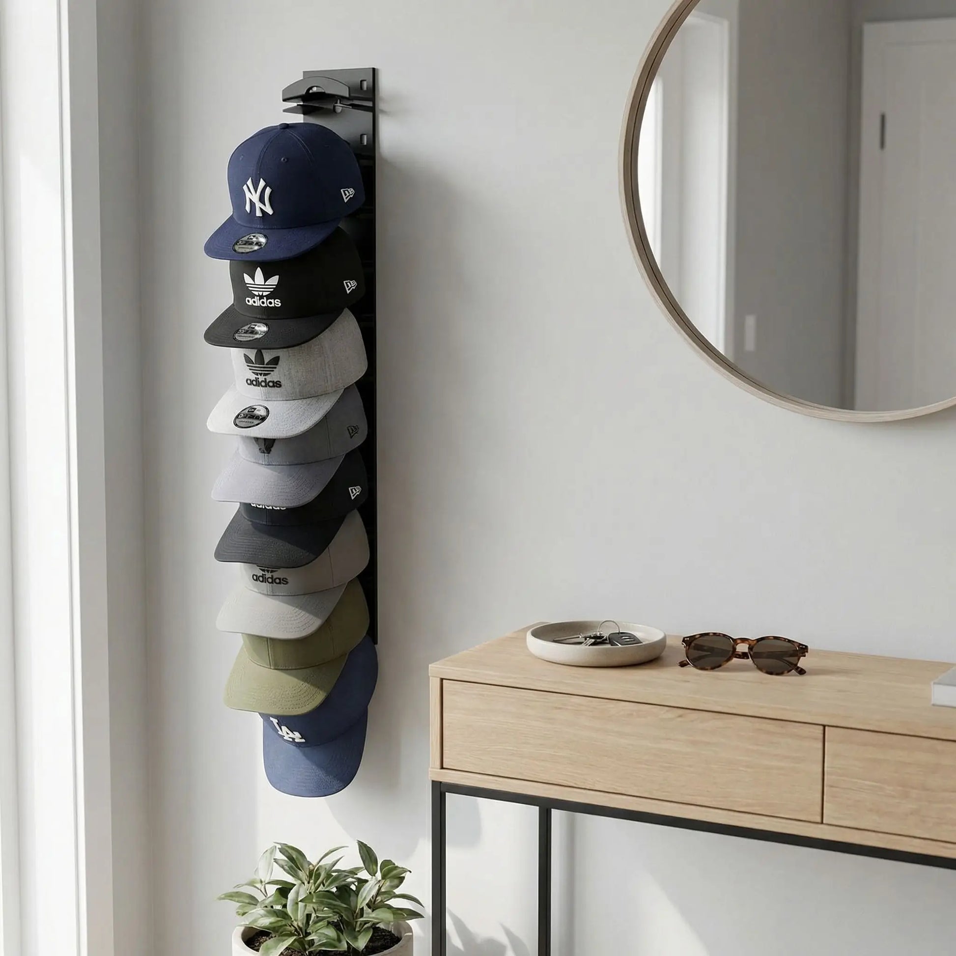 porte-casquette mural PremiumRack pour exposition de collection