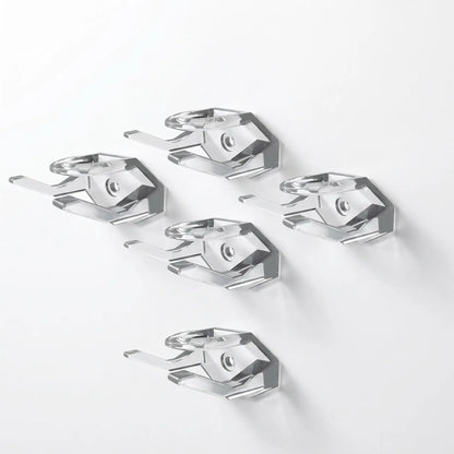 Lot de 5 supports muraux transparents finition Cristal Pur pour casquettes, design invisible et installation sans perçage OrganizPro.