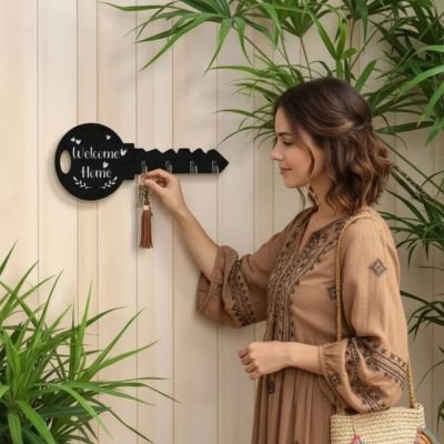 Porte clé mural avec jolie plantes