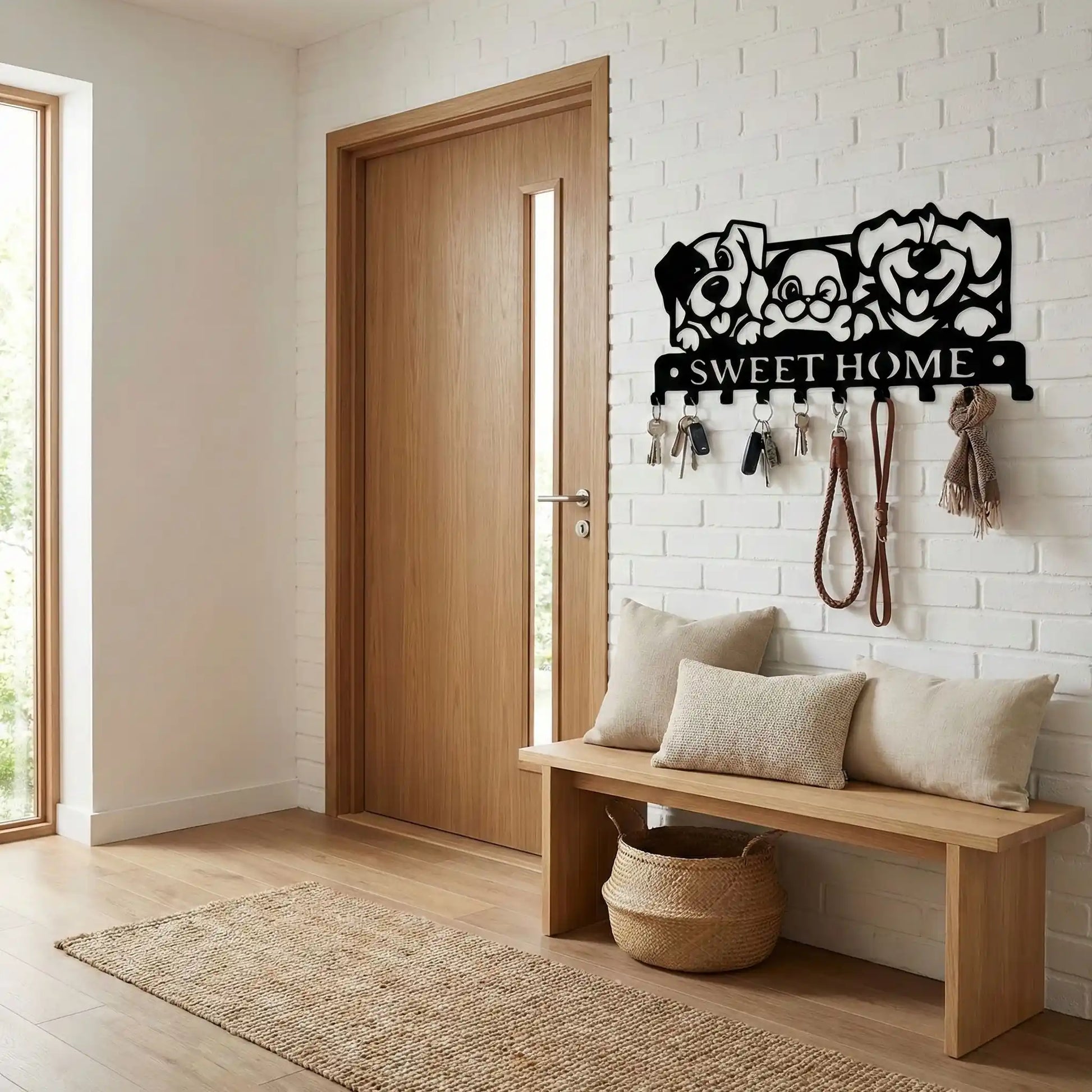 Porte cle mural chien