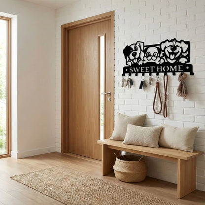 Porte cle mural chien