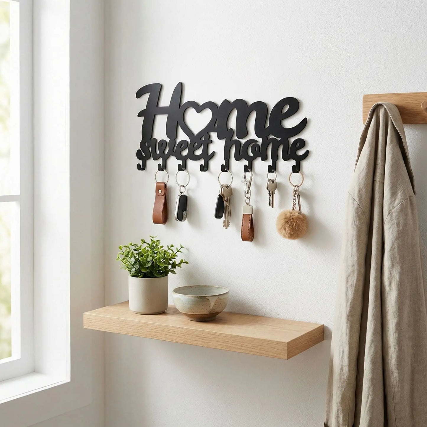 Porte-clé mural home sweet home métal