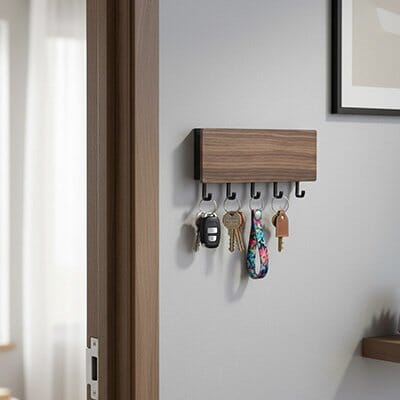 Porte-Clé Mural | OrganizHome Porte-clés mural Rangement signature Noir 
