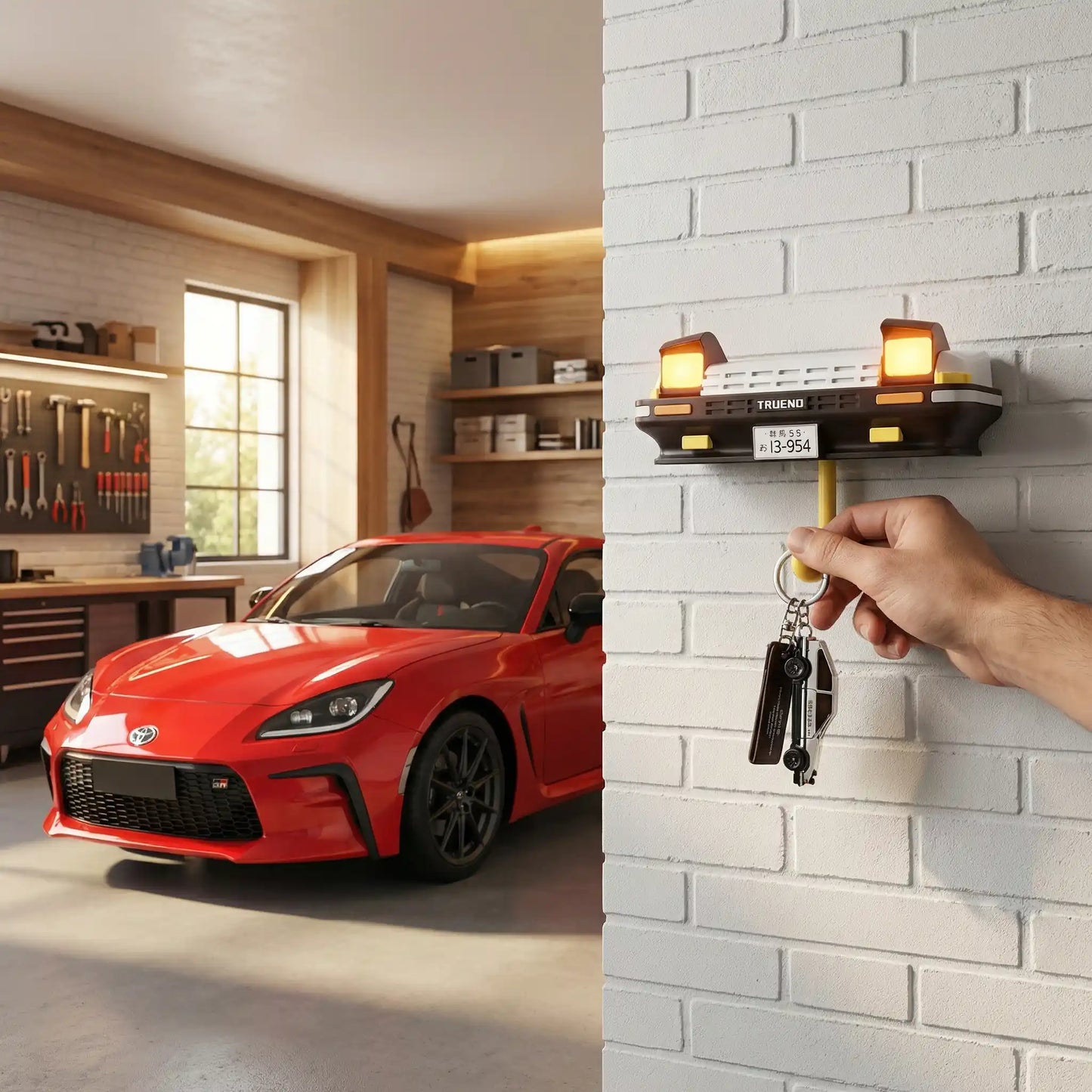 Porte clé mural original Passion AE86 dans le garage