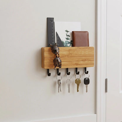 Porte-cle mural bois fixe pour un rangement pratique des clés